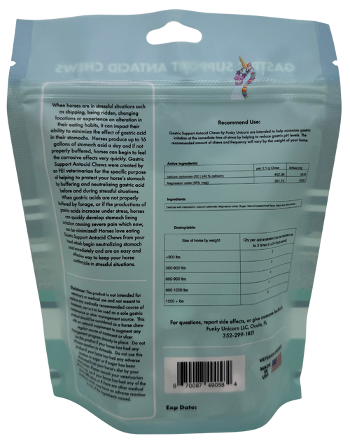 Funky Unicorn Gastric Support Antacid Chews in Mint